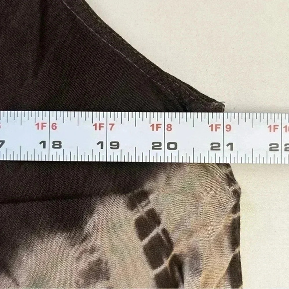 Summer Dress A-Line  Midi Length Tunic Umbrella Sundress Brown Pink Green Medium - Picture 13 of 16